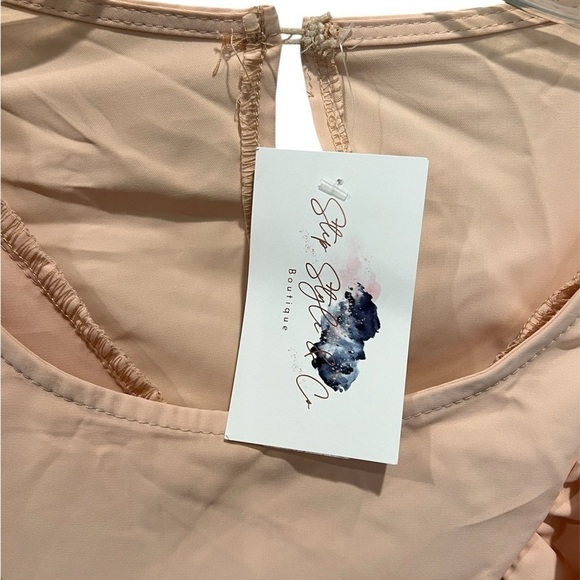 NWT Beige/Cream Cottagecore Prairiecore Long Sleeve Ruffle Western Blouse 2XL - Picture 4 of 7